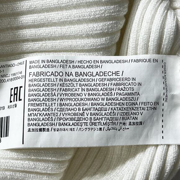 Mango Women’s Ribbed Knit Pullover Sweater Sz M White Black Strip at 3/4 Sleeves - Picture 8 of 12